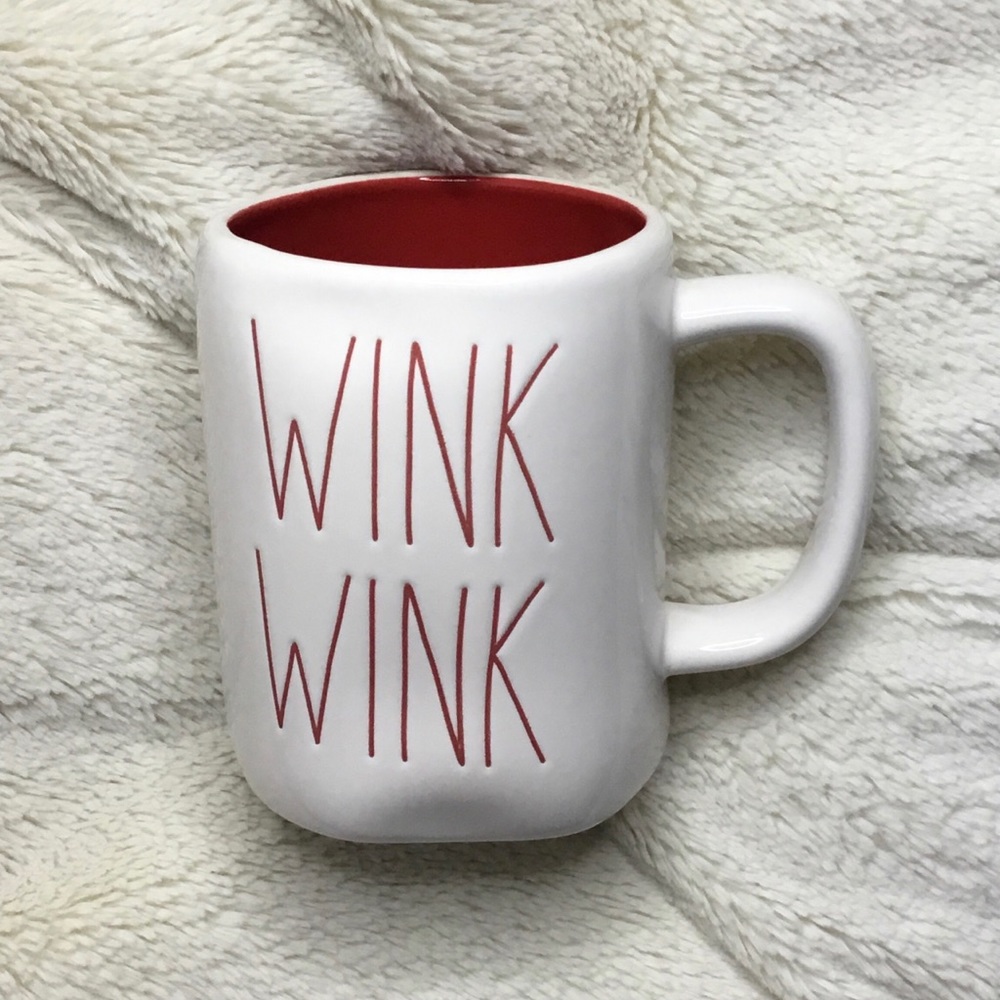 WINK WINK Vday Rae Dunn Mug NEW Red Inside NWT